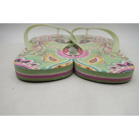 Vera Bradley Green Multi-Color Casual Slide Flip Flop Sandals Shoes Womens 7 - 8 - Picture 10 of 10